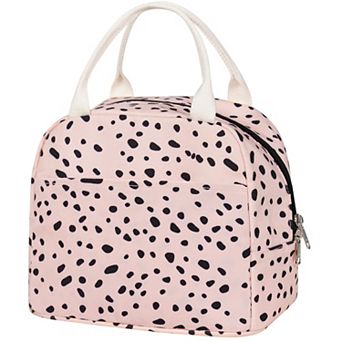 Upgraded Insulated Canvas Lunch Tote Polka Dot Work School