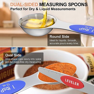 13-piece Magnetic Measuring Cups Spoons Set with Leveler
