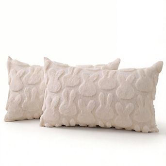 20"x12" 2 Easter Plush Jacquard Throw Pillow Covers Holiday Sofa Decoration