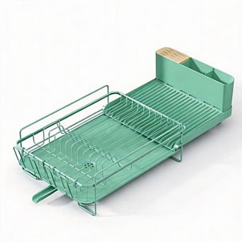 Extendable Dish Rack with Cutlery & Cup Holders