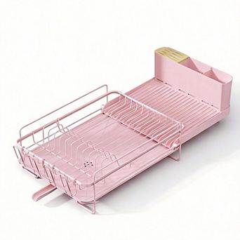 Extendable Dish Rack with Cutlery & Cup Holders