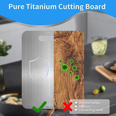 2 pieces Titanium Stainless Steel Cutting Board Set for Meat Fruit Veg