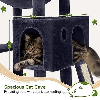 70" Heavy Duty Cat Tree Tower with Hammock Condo for Indoor Cats