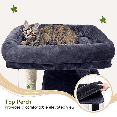 70" Heavy Duty Cat Tree Tower with Hammock Condo for Indoor Cats