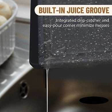 3-piece Plastic Cutting Boards Set Dishwasher Safe Non-Slip Juice Grooves