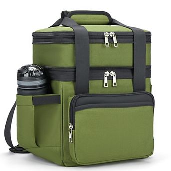 15L Double-Deck Leakproof Expandable Cooler Tote for Work Picnic