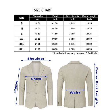 Men's Lightweight Casual Coat Buttons Blazer Suit Jackets