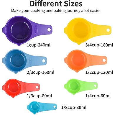 15 pieces, Plastic Measuring Cups and Spoons Set for Cooking Baking