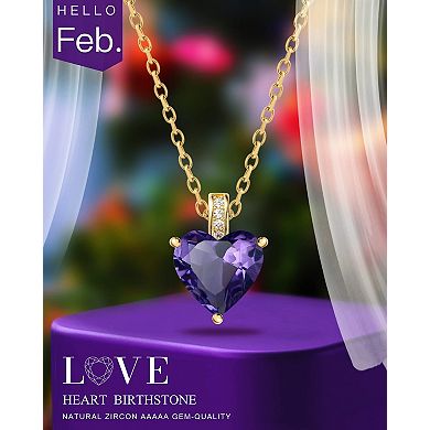 Birthday Stone Heart-Shaped Necklace for Women