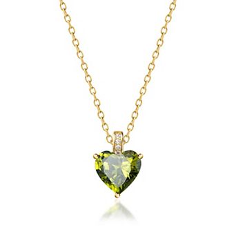 Birthday Stone Heart-Shaped Necklace for Women