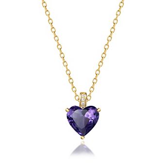 Birthday Stone Heart-Shaped Necklace for Women