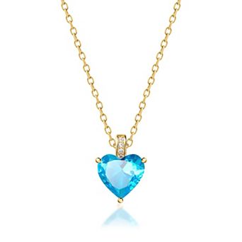 Birthday Stone Heart-Shaped Necklace for Women
