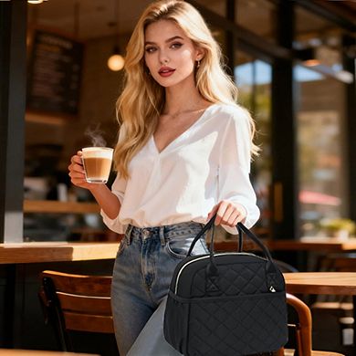 Women Insulated Lunch Tote Leakproof Quilted Cooler Work School