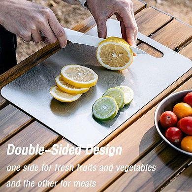 Titanium Double-Sided Dishwasher Safe Metal Chopping Mat 14"D x 9.6"W