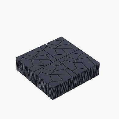 WOW PIONEER Interlocking Plastic Patio Deck Tiles for Easy DIY Outdoor Flooring 44pcs