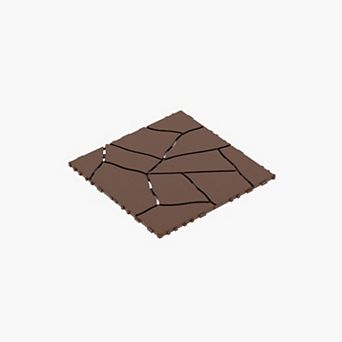 WOW PIONEER Interlocking Plastic Patio Deck Tiles for Easy DIY Outdoor Flooring 44 pc