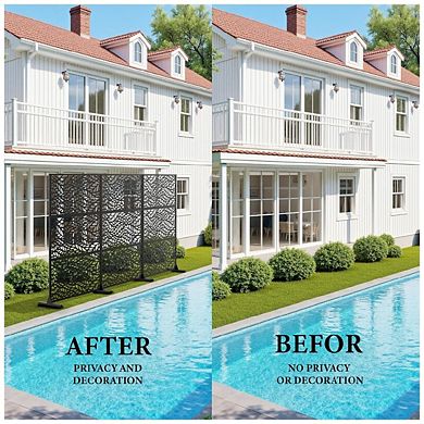 Freestanding Metal Privacy Screen for Outdoor and Indoor Spaces