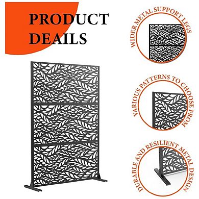 Freestanding Metal Privacy Screen for Outdoor and Indoor Spaces