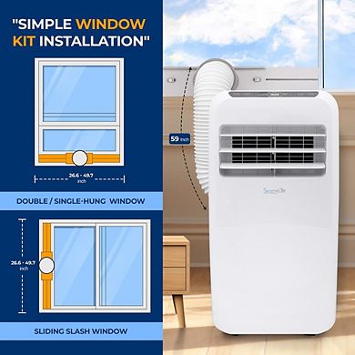 Air Conditioner Portable 10,000 BTU with Dehumidifier, AC for rooms up to 450 sq ft - Remote Control