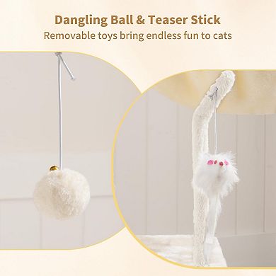 43.3" Cat Tree Tower Condo Plush Perch Hammock Sisal Posts