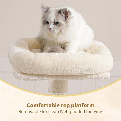 43.3" Cat Tree Tower Condo Plush Perch Hammock Sisal Posts