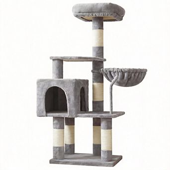 43.3" Cat Tree Tower Condo Plush Perch Hammock Sisal Posts