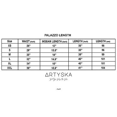 Artyska Women’s Printed Wide-Leg Ankle Cropped Palazzo Pants