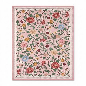 Boho Rugs,Stain-Resistant,Soft Floral Carpet for Entryway Bedside Nursery
