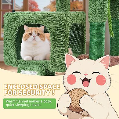 37.5" All-in-One Cat Tree with Hammock Perch Scratching Posts Toys