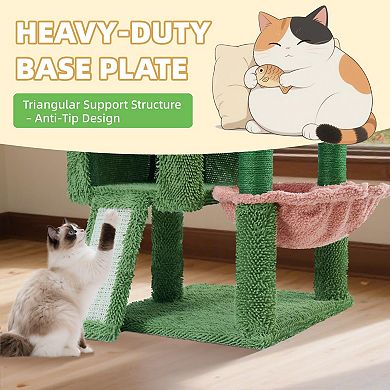 37.5" All-in-One Cat Tree with Hammock Perch Scratching Posts Toys