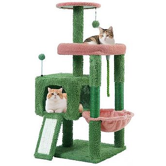 37.5" All-in-One Cat Tree with Hammock Perch Scratching Posts Toys