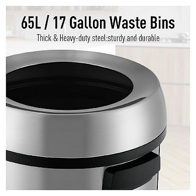 Open Top Commercial Kitchen Trash Can with Large Capacity