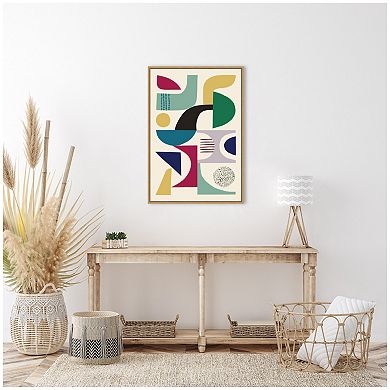 Sylvie MCM Retro Abstract Patttern Framed Canvas by Rachel Lee