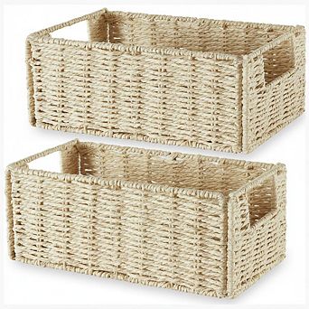 ANIXOL Woven Paper Rope Storage Baskets 4-Pack