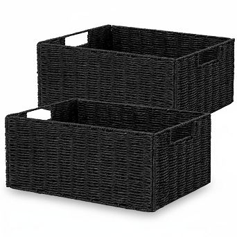 ANIXOL Woven Paper Rope Storage Baskets 4-Pack
