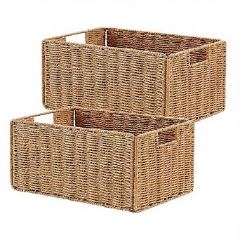 ANIXOL Woven Paper Rope Storage Baskets 4-Pack