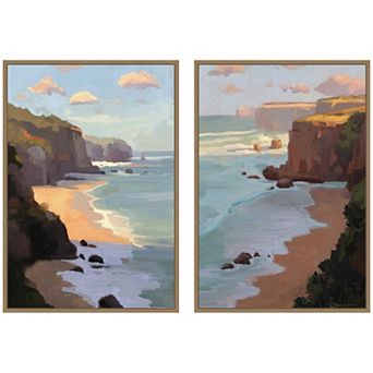 Partly Cloudy with Sunshine & Afternoon Shadow 2 pc Framed Canvas Wall Art Set by Mary Sparrow