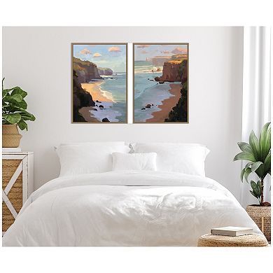 Partly Cloudy with Sunshine & Afternoon Shadow 2 Piece Framed Canvas Wall Art Set by Mary Sparrow