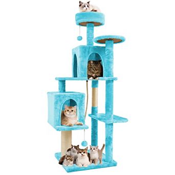 58.5 in Multi-Level Cat Tree Condo with Sisal Posts & Plush Perches