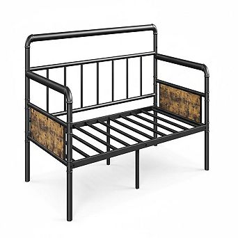 Twin Daybed with Classic Headboard, Metal Bed Frame with Steel Slats Support, Sofa Bed, Noise Free