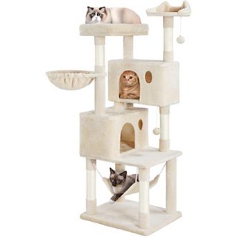 64.5” Multi-Level Cat Tree with Perches Condos Hammock Balls
