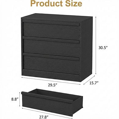 3-Drawer Nightstand with Spacious Storage, Anti-Tip Safety, Side Table Organizer for Bedroom