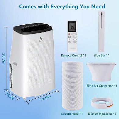 14000 BTU Cooling Capacity for Up to 750 Sq.ft,Multi-Functional AC Unit with Fan,Dehumidifier