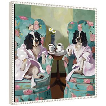 Sylvie Coffee Hour Framed Canvas by Mary Sparrow