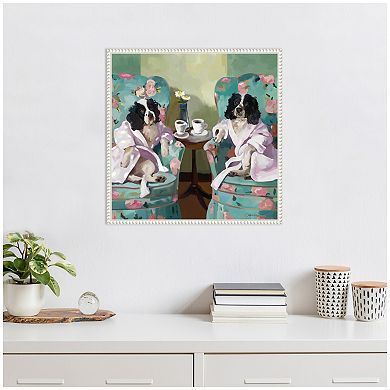Sylvie Coffee Hour Framed Canvas by Mary Sparrow