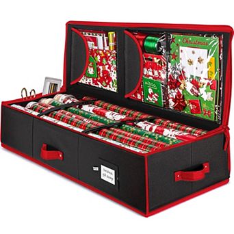 40" Gift Wrap Organizer 600D Oxford Holds 24 Rolls Bows Ribbons Tags