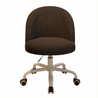 Vanity Chair Wheels Armless Adjustable Soft Support Small Space