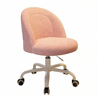 Vanity Chair Wheels Armless Adjustable Soft Support Small Space