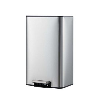 Stainless Steel Trash Can with Lid and Removable Inner Bucket for Office Kitchen Bathroom