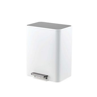 Stainless Steel Trash Can with Lid and Removable Inner Bucket for Office Kitchen Bathroom